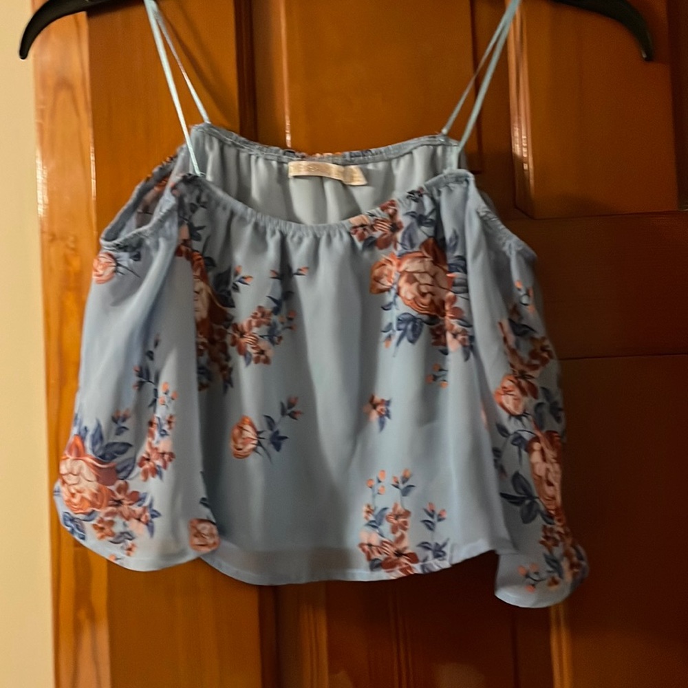 Blue Floral Crop Top
